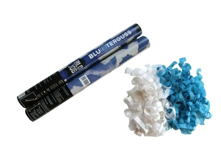 Blu(e)terguss 50cm Papierflitter blau-weiß