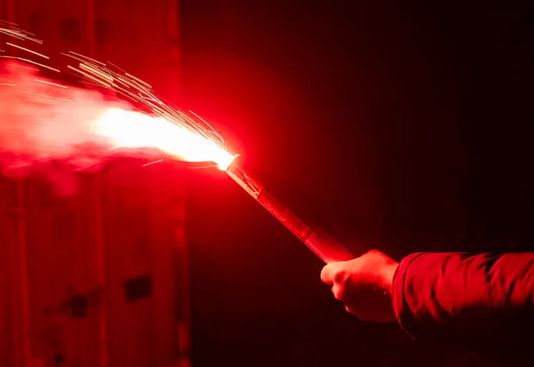 Breslauer Handfeuer weiß zu rot 60s