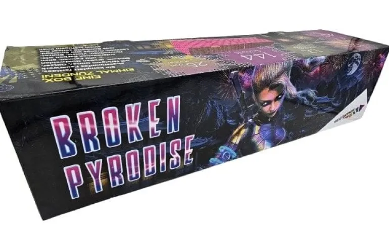 Broken Pyrodise 144-Schuss-Feuerwerkverbund