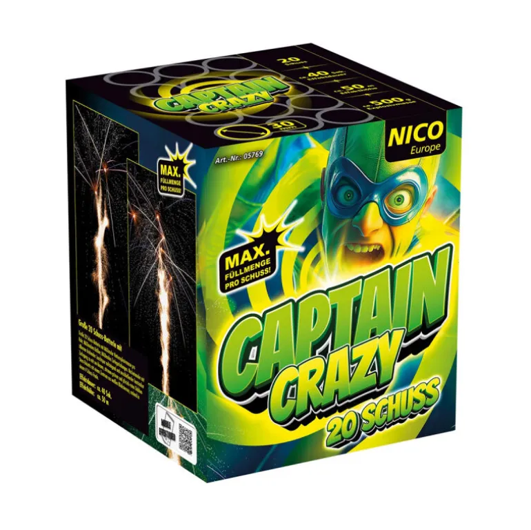 Captain Crazy 20-Schuss-Feuerwerk-Batterie