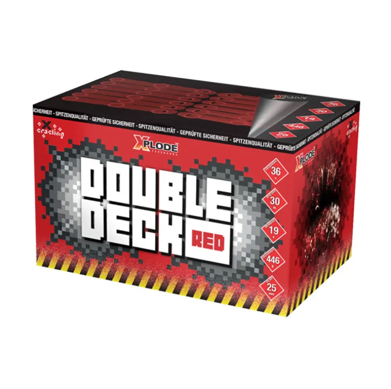 Double Deck Red 36-Schuss-Feuerwerk-Batterie