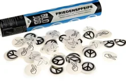 Friedenspfeife 30cm Papierflitter Friedenssymbole