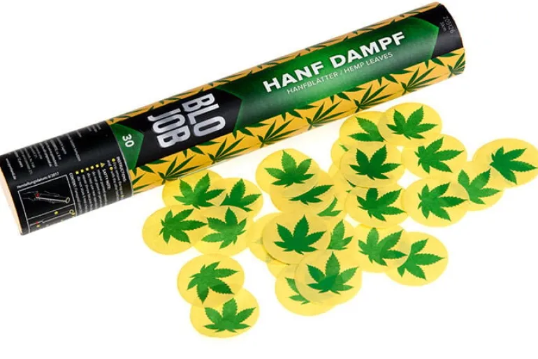 HanfDampf 30cm Papierflitter Hanfblätter