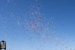 Herz über Kopf 50cm Papierflitter weiß-pink-rot Herzen