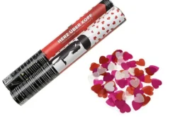 Herz über Kopf small Papierflitter weiß-pink-rot Herzen