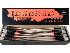 Kanonenschlag-Raketen 24 Stück (Stahlkäfig)