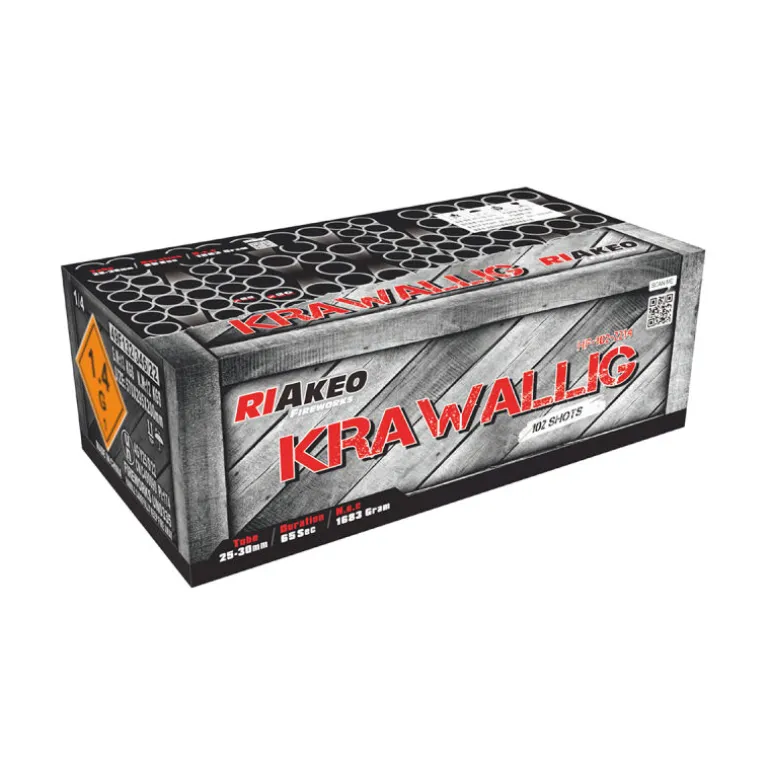 Krawallig 102-Schuss-Feuerwerkverbund (Stahlkäfig)