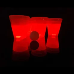 Leuchtendes Beer Pong Set, rot/gelb