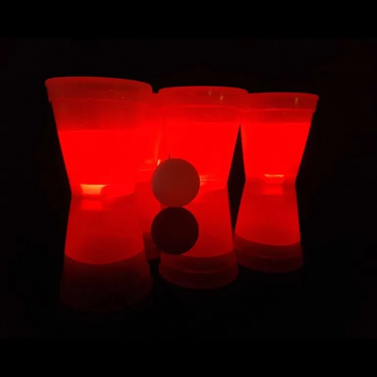 Leuchtendes Beer Pong Set, rot/gelb