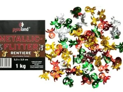 Metallic Flitter - Rentiere verschiedene Farben 1kg (Pappschachtel)