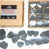 Metallic Flitter - Silberne Herzen 1kg (Pappschachtel)