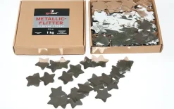 Metallic Flitter - Silberne Sterne 1kg (Pappschachtel)