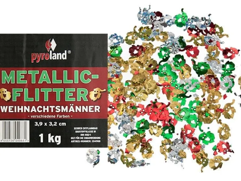 Metallic Flitter - Weihnachtsmänner verschiedene Farben (Pappschachtel) 1kg