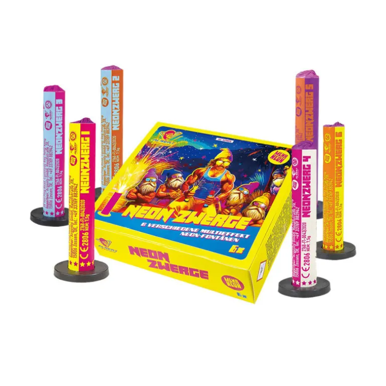 Neon Zwerge 6 Stück