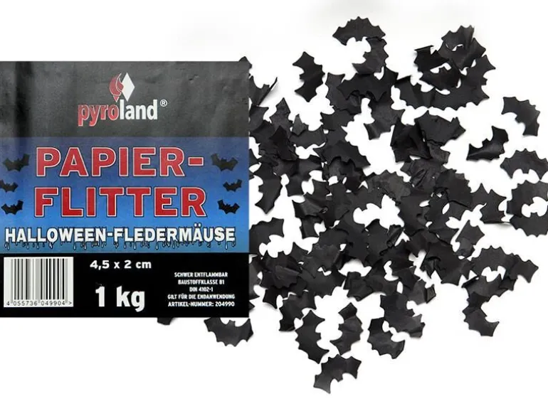 Papier Flitter - Halloween-Fledermäuse 1kg (Pappschachtel)
