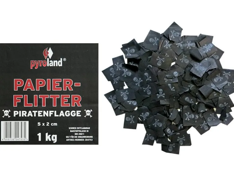 Papier Flitter Piratenflagge 1kg (Pappschachtel)