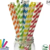 Papier-Trinkhalme, gestreift 25er Pack