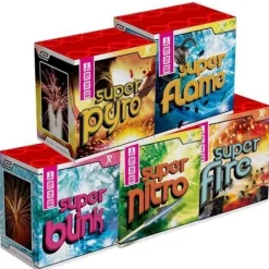Super 5 5x 8-Schuss-Feuerwerk-Batterien 6er Pack (Stahlkäfig)